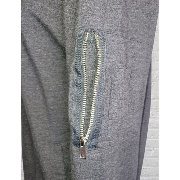 ASOS Design Gray Jersey Bomber Jacket Mens LG Full Zip MA-1 Pocket Minimalist - Picture 7 of 11